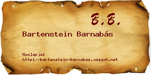 Bartenstein Barnabás névjegykártya